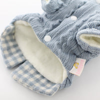 HKM-486163 Woolen Plaid Pet Dog Sweater – Casual Two-Piece Style for All Sizes