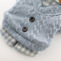 HKM-486163 Woolen Plaid Pet Dog Sweater – Casual Two-Piece Style for All Sizes