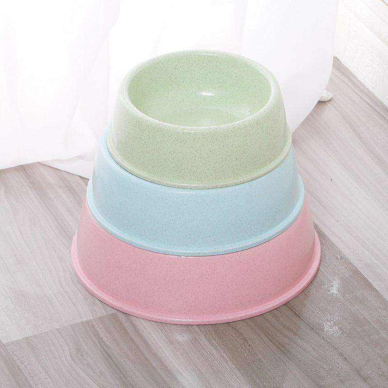 HKM-486227 Nordic Style Simple Round Plastic Dog Bowl - Pink, Blue, Green Options in Various Sizes