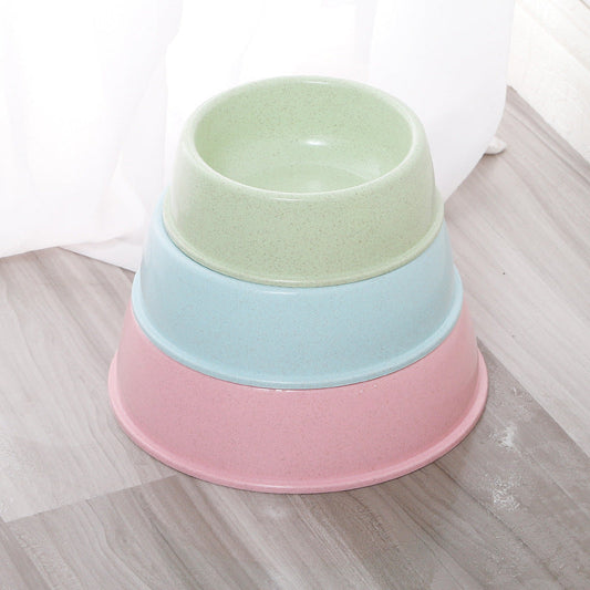 HKM-486227 Nordic Style Simple Round Plastic Dog Bowl - Pink, Blue, Green Options in Various Sizes