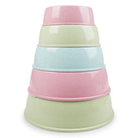 HKM-486227 Nordic Style Simple Round Plastic Dog Bowl - Pink, Blue, Green Options in Various Sizes