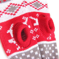HKM-486291 Christmas Red Reindeer Knitted Turtleneck Dog Sweater