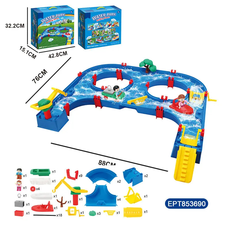 Educational Water Park Building Blocks Set - 39 Pieces DIY Construction Toys for Ages 2-4 Boys