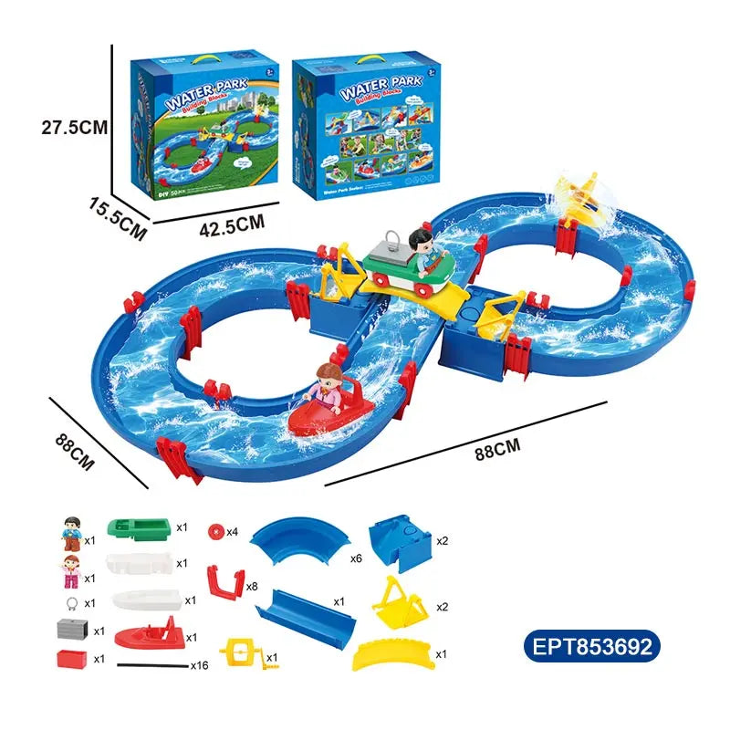 Educational Water Park Building Blocks Set - 39 Pieces DIY Construction Toys for Ages 2-4 Boys