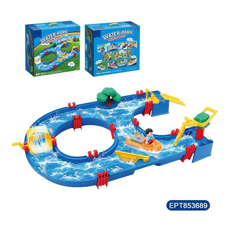 Educational Water Park Building Blocks Set - 39 Pieces DIY Construction Toys for Ages 2-4 Boys