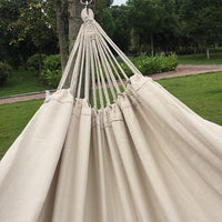 HKM-486419 Double Cotton Hammock with Tassels - Nordic Bohemian Style for Indoor & Outdoor Use, 200 cm x 150 cm, 200 kg Capacity