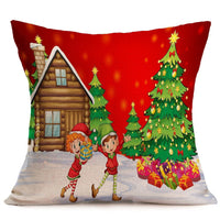 HKM-486483 Christmas Themed Car Sofa Pillowcase - 43x43 cm PP Cotton Decorative Cover