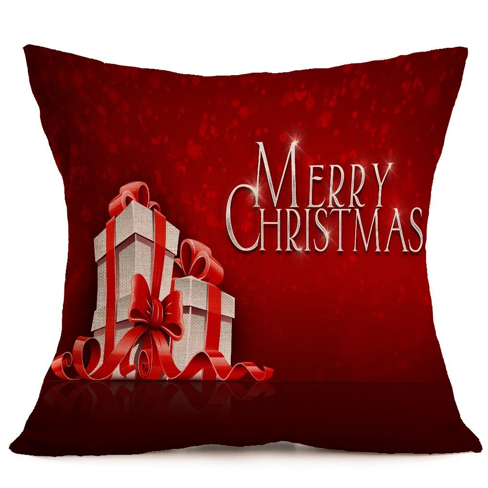 HKM-486483 Christmas Themed Car Sofa Pillowcase - 43x43 cm PP Cotton Decorative Cover