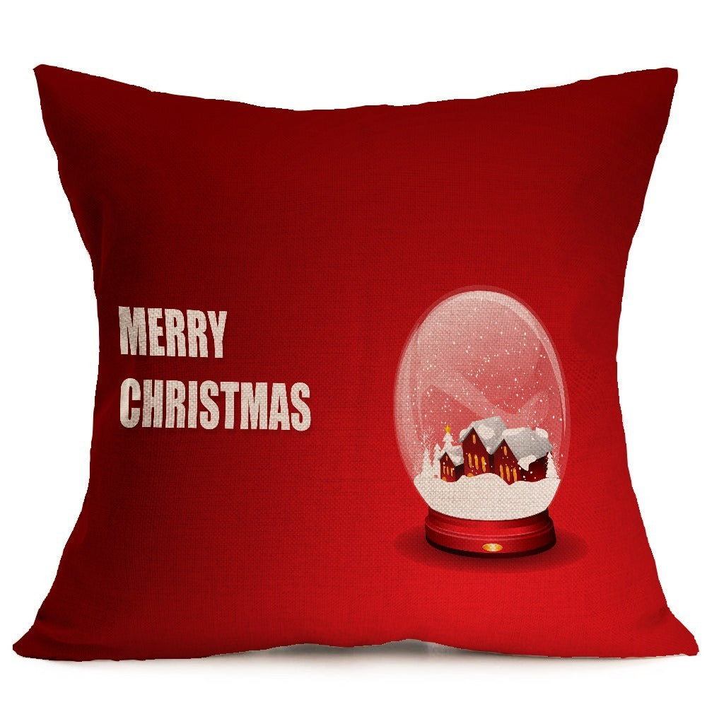 HKM-486483 Christmas Themed Car Sofa Pillowcase - 43x43 cm PP Cotton Decorative Cover