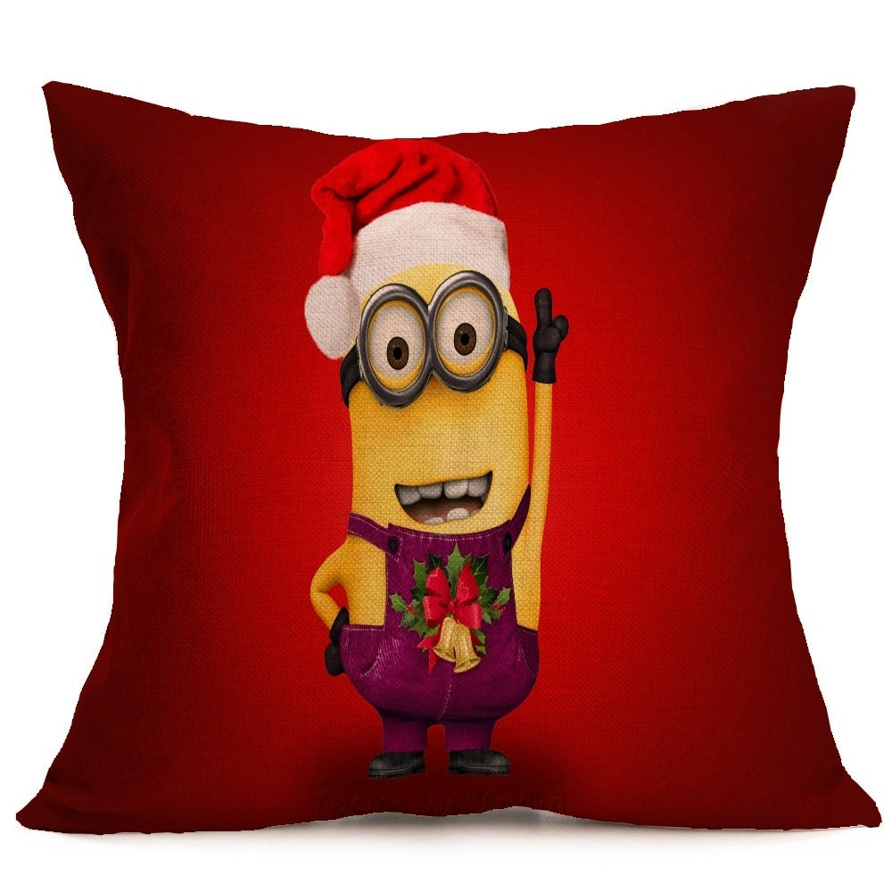 HKM-486483 Christmas Themed Car Sofa Pillowcase - 43x43 cm PP Cotton Decorative Cover