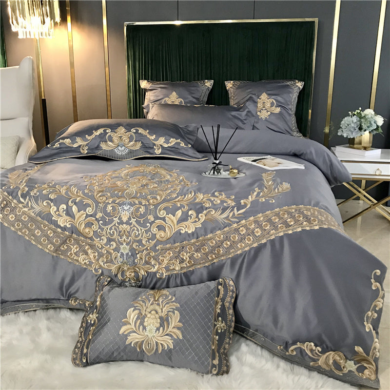 HKM-486547 Four-Piece Summer Bedding Set in Soft Cotton with Elegant Patterns