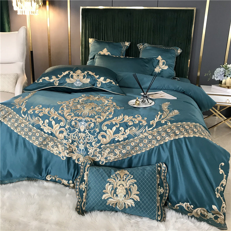 HKM-486547 Four-Piece Summer Bedding Set in Soft Cotton with Elegant Patterns