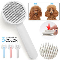 HKM-486547 Pet Self-Cleaning Grooming Brush for Dogs and Cats - Gentle Shedding Tool for Short and Long Hair