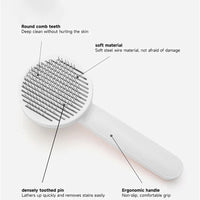 HKM-486547 Pet Self-Cleaning Grooming Brush for Dogs and Cats - Gentle Shedding Tool for Short and Long Hair