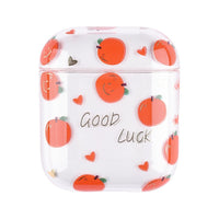 HKM-486611 Cartoon Fruit Earphone Cover Compatible with Apple iPhone Models - Clamshell Protection in Transparent Design