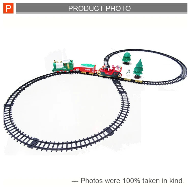 HKM-486675 Electric Christmas Train Toy with Tracks for Kids Age 2-4