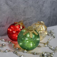 HKM-486675 Glowing Handmade Christmas Decorations – Set of 3 Battery-Powered Decorations
