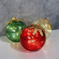 HKM-486675 Glowing Handmade Christmas Decorations – Set of 3 Battery-Powered Decorations