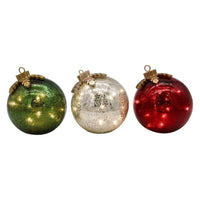 HKM-486675 Glowing Handmade Christmas Decorations – Set of 3 Battery-Powered Decorations