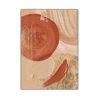 HKM-486867 Dark Blue and Red Abstract Minimalist Canvas Painting - Frameless Decorative Artwork