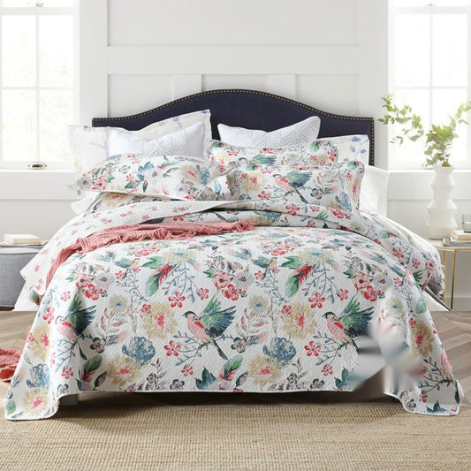HKM-486867 Double-Sided Pure Cotton Geometric Pattern Bedspread Set, 3 Piece for 1.8m Bed