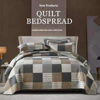 HKM-486867 Double-Sided Pure Cotton Geometric Pattern Bedspread Set, 3 Piece for 1.8m Bed