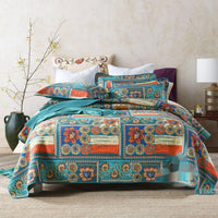 HKM-486867 Double-Sided Pure Cotton Geometric Pattern Bedspread Set, 3 Piece for 1.8m Bed