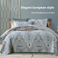 HKM-486867 Double-Sided Pure Cotton Geometric Pattern Bedspread Set, 3 Piece for 1.8m Bed