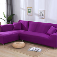 HKM-486867 Elastic Polyester and Spandex Sofa Cover Set with Pillowcases - 2 Pieces