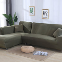 HKM-486867 Elastic Polyester and Spandex Sofa Cover Set with Pillowcases - 2 Pieces