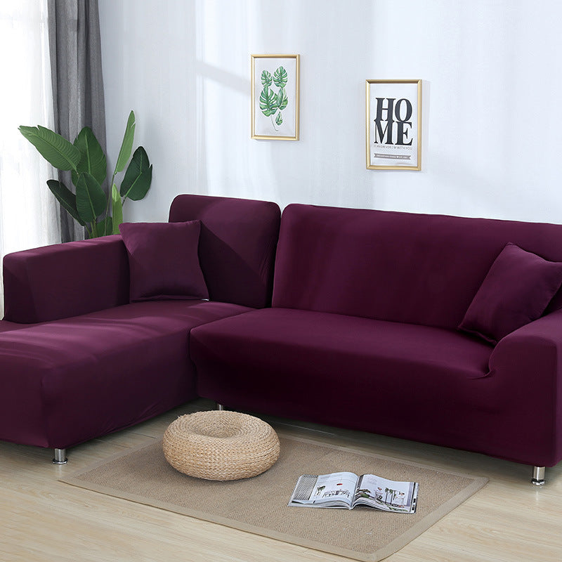 HKM-486867 Elastic Polyester and Spandex Sofa Cover Set with Pillowcases - 2 Pieces