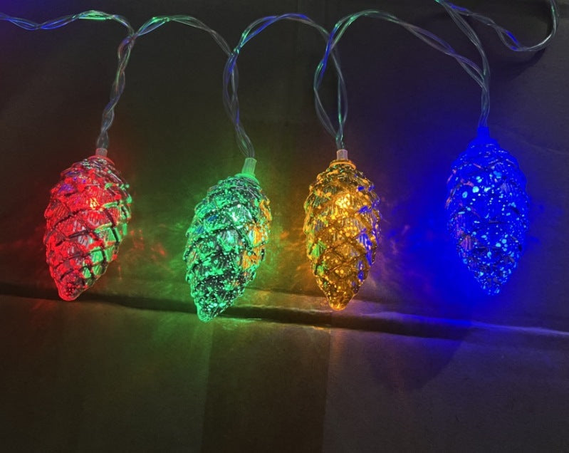 HKM-486995 Pine Cone Light String for Holiday Decoration - 1.5m & 3m Options with USB or Battery Power