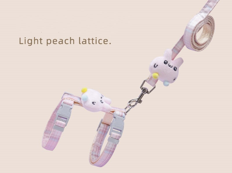 HKM-487059 Adjustable Cat Leash with Anti-Breakout Chest Strap for Small Pets