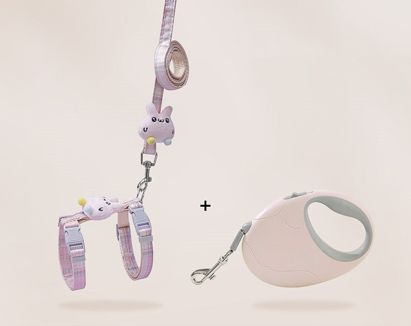 HKM-487059 Adjustable Cat Leash with Anti-Breakout Chest Strap for Small Pets
