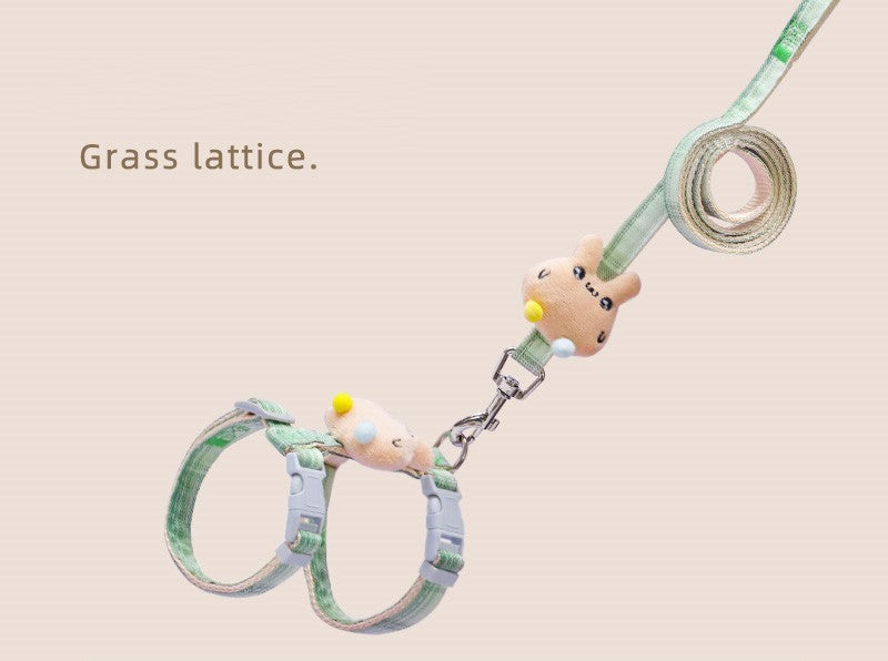 HKM-487059 Adjustable Cat Leash with Anti-Breakout Chest Strap for Small Pets
