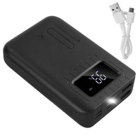 HKM-487123 10,000mAh Dual USB Portable Power Bank with Flashlight and LCD Battery Indicator