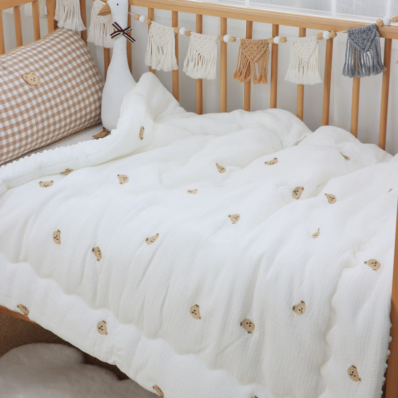 HKM-487187 Children's Pure Cotton Wrinkled Gauze Quilt with Bean Down Filling – Multiple Sizes & Designs for All Seasons