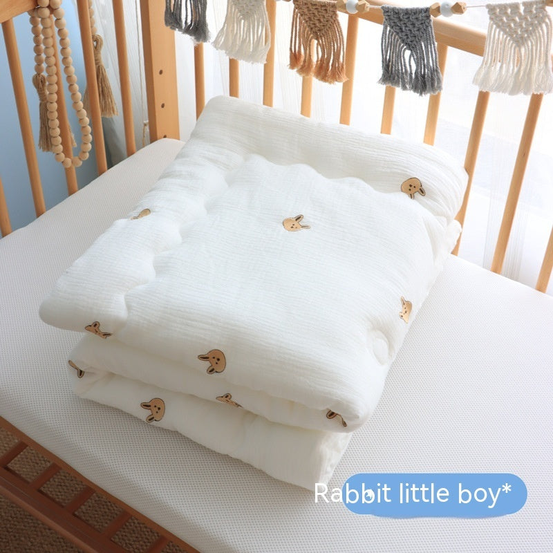 HKM-487187 Children's Pure Cotton Wrinkled Gauze Quilt with Bean Down Filling – Multiple Sizes & Designs for All Seasons