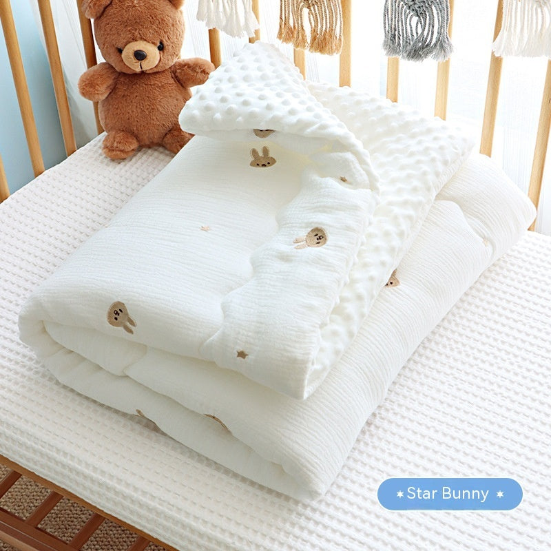 HKM-487187 Children's Pure Cotton Wrinkled Gauze Quilt with Bean Down Filling – Multiple Sizes & Designs for All Seasons