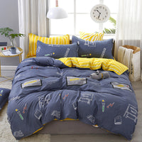 HKM-487187 Modern Cartoon Anime Duvet Cover Set - Soft and Breathable Polyester/Cotton Bedding for Double Full Queen Size