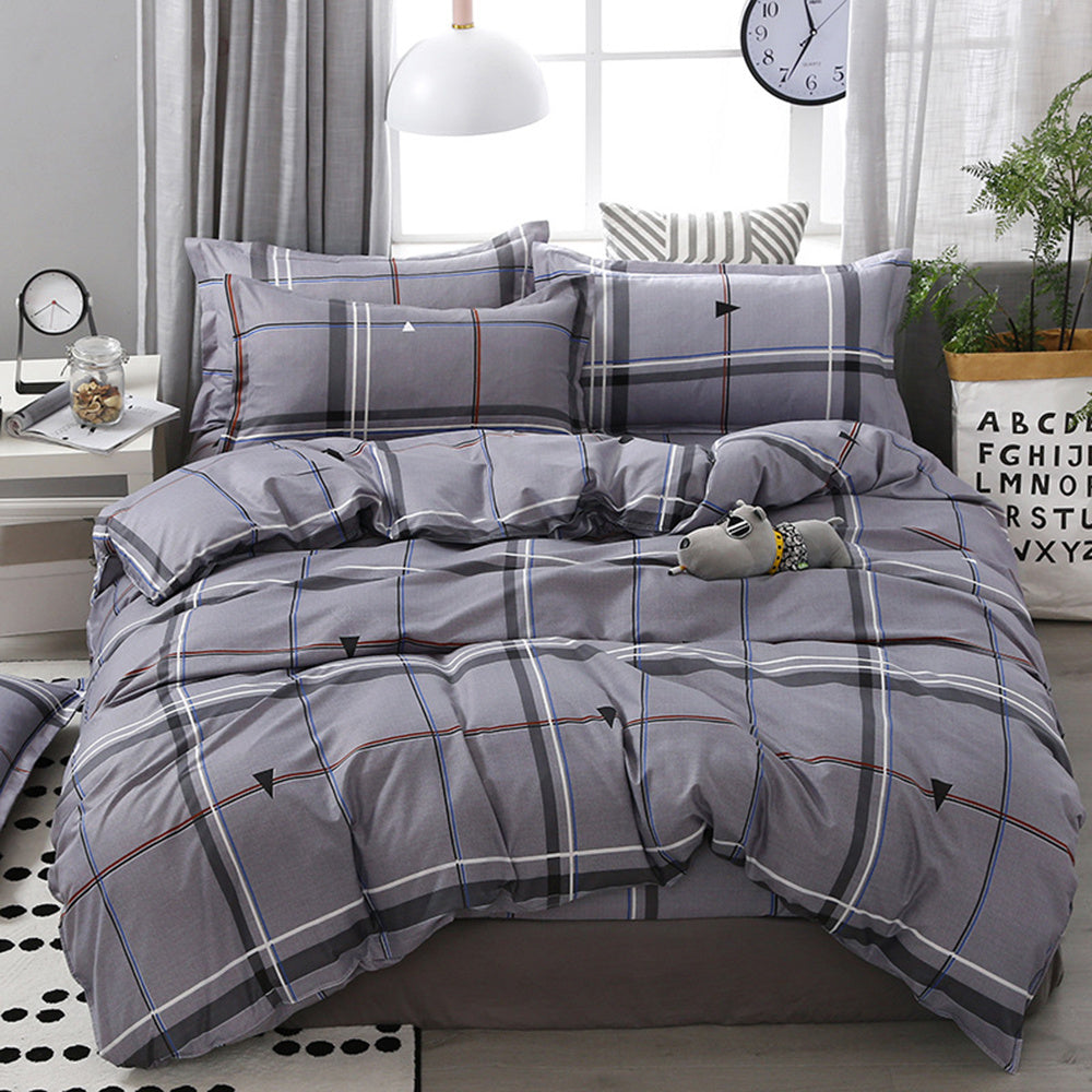 HKM-487187 Modern Cartoon Anime Duvet Cover Set - Soft and Breathable Polyester/Cotton Bedding for Double Full Queen Size