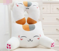 HKM-487251 Cute Plush Cat Cushion Bed and Lumbar Support Pillow for Office, Sofa, and Car