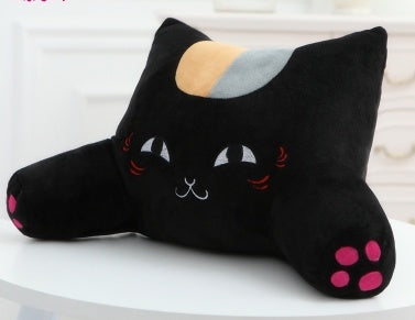HKM-487251 Cute Plush Cat Cushion Bed and Lumbar Support Pillow for Office, Sofa, and Car