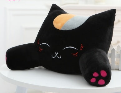 HKM-487251 Cute Plush Cat Cushion Bed and Lumbar Support Pillow for Office, Sofa, and Car