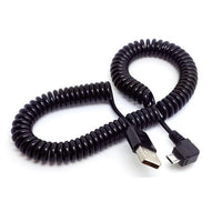 HKM-487251 Telescopic Spring USB 2.0 Data Cable - 3 Meters, 28AWG Copper, PVC/PU Sheath, Supports Hot Swapping, 480Mbps