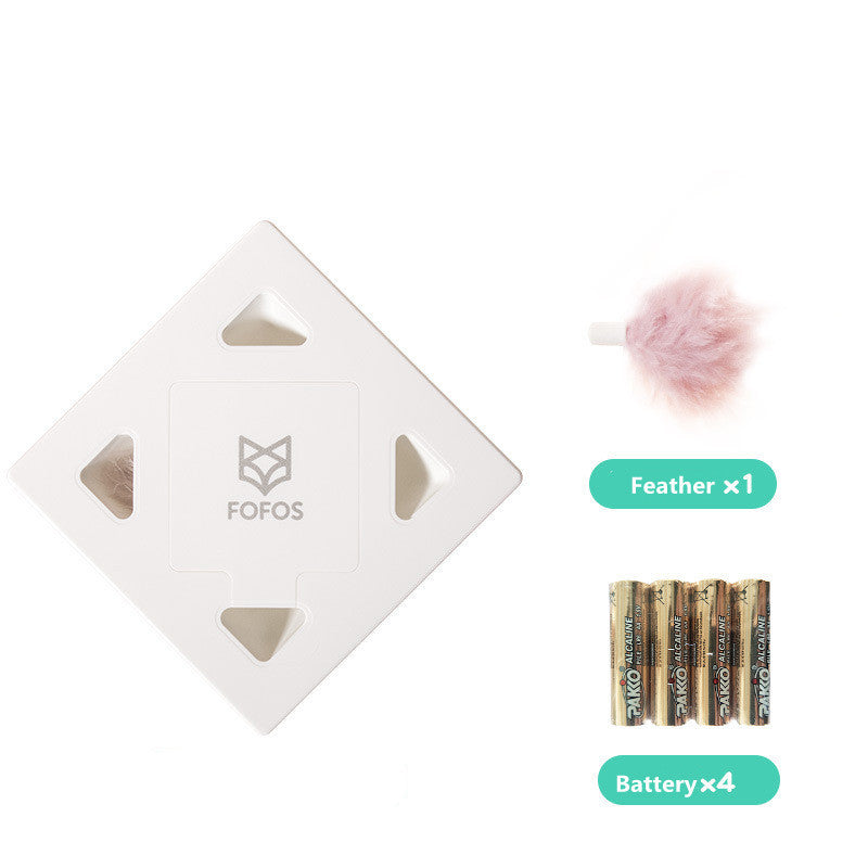 HKM-487315 Intelligent Magic Box with Feathers for Cats - Electric Interactive Toy in Matcha Green and Taro Purple