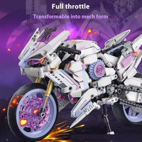 HKM-487443 Mechanical Plastic Bull Motorcycle Model Assembly Toy for Boys, 1:8 Scale, Ages 5 and Up