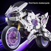 HKM-487443 Mechanical Plastic Bull Motorcycle Model Assembly Toy for Boys, 1:8 Scale, Ages 5 and Up