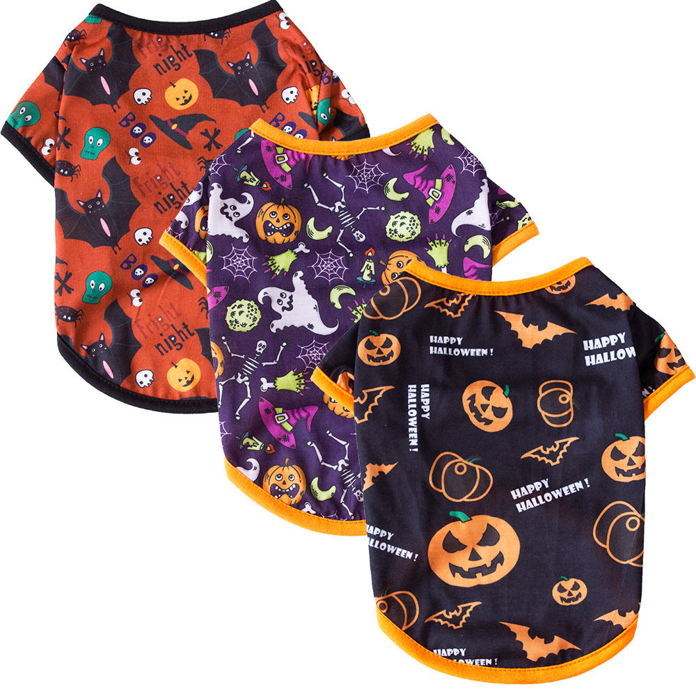 HKM-487635 Halloween Cat Costume for Pets – Cotton Black Bat, Magic Hat, Pumpkin Head Outfits in XS, S, M, L