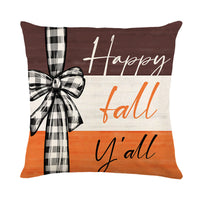 HKM-487827 Fall Pumpkin Truck Sunflowers Throw Pillow Cover, 18 x 18 Inch Autumn Home Decor